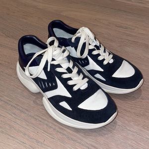 TORY SPORT Navy and White Bubble Sneaker
